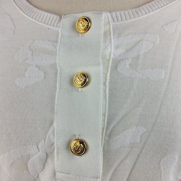 Vintage Valentino Studio Women’s Textured Bow Pullover Top Size 46/12 - Picture 7 of 8